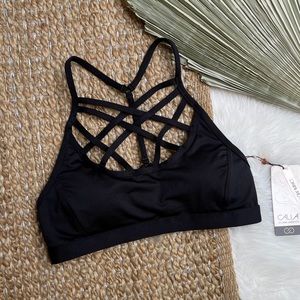 CALIA by Carrie Underwood Inner Power Front Strap Sports Black Bra sz Small NWT